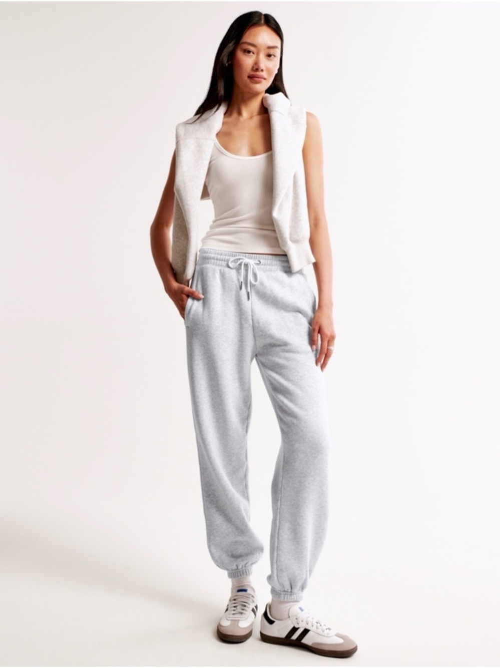 Abercrombie & Fitch Sunday Sweatpant - Light Gray - Size S